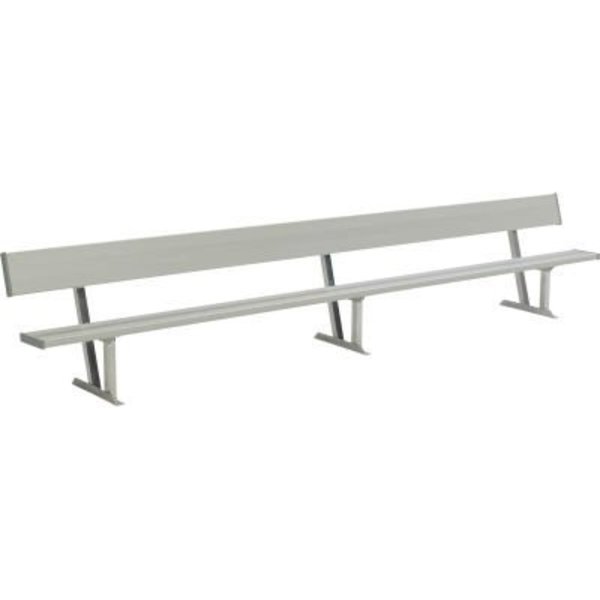 Gt Grandstands By Ultraplay 24' Aluminum Team Bench with Back, Surface Mount BE-DG02400